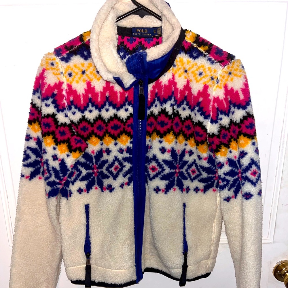Ralph Lauren fleece zip up jacket XS